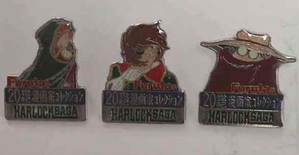 ピンバッジ3種(エメラルダス、ハーロック、トチロー)